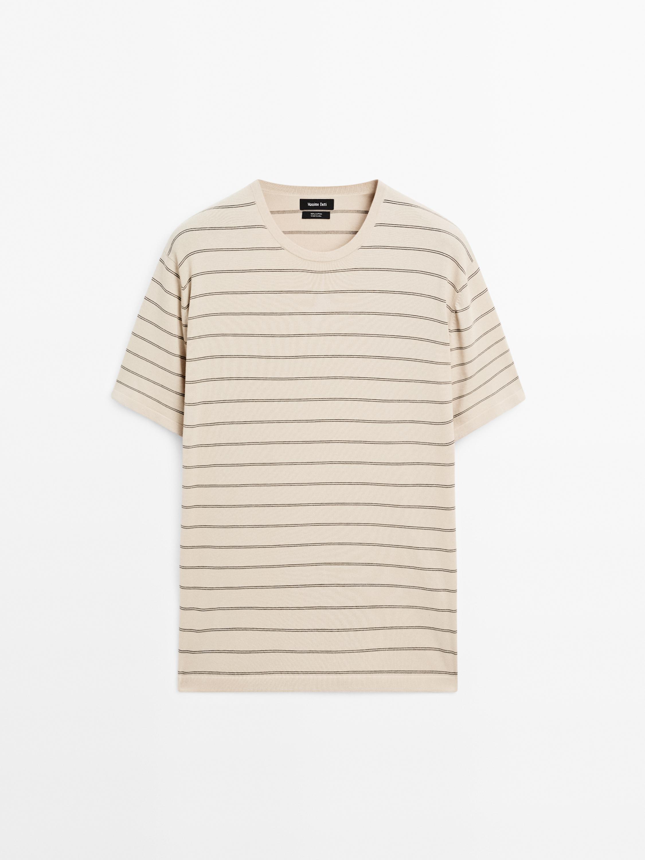Striped lightweight knit T-shirt